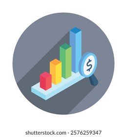 Metrics rounded isometric 3D. use for modern concept, print, UI, UX kit, web and app development. Vector EPS 10, related to education, business, finance, investment.