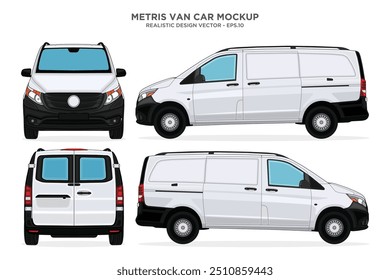 Metris Car Mockup Vector - Vector realista Car Van Metris Mockup