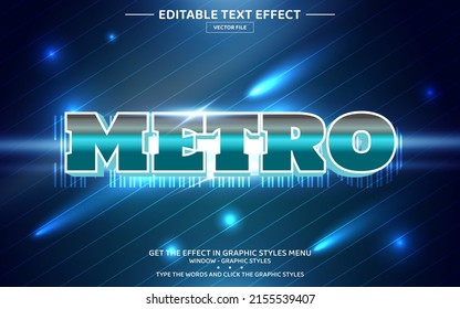 Metro 3D editable text effect template