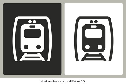 Metro - black and white icons. Vector illustration.