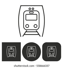 Metro - black and white icons. Vector illustration.