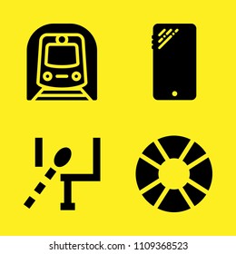metro, float, smartphone and american football vector icon set. Sample icons set for web and graphic design