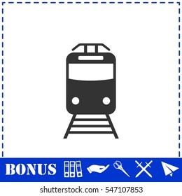 Metro icon flat. Simple vector symbol and bonus icon