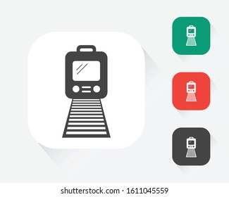 Metro icon in flat style. Train subway vector illustration on white background
