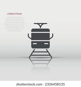 Metro icon in flat style. Train subway vector illustration on white isolated background. Railroad cargo business concept.