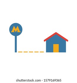 Metro icon. Simple element from real estate icons collection. Creative Metro icon ui, ux, apps, software and infographics.
