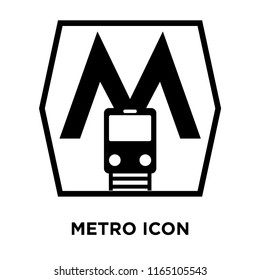 Metro icon vector isolated on white background, Metro transparent sign