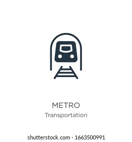 Metro icon vector. Trendy flat metro icon from transportation collection isolated on white background. Vector illustration can be used for web and mobile graphic design, logo, eps10