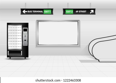 Metro interior design and ticket vending machine., Tube, Underground, Subway