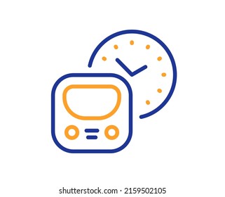 Metro line icon. Subway time schedule sign. Underground train railway symbol. Colorful thin line outline concept. Linear style metro icon. Editable stroke. Vector