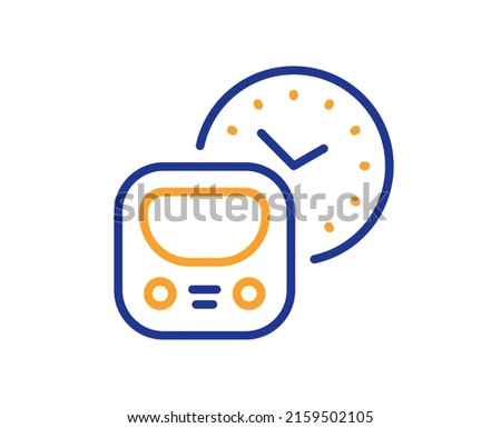 Metro line icon. Subway time schedule sign. Underground train railway symbol. Colorful thin line outline concept. Linear style metro icon. Editable stroke. Vector