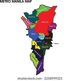 Metro Manila map with Cities