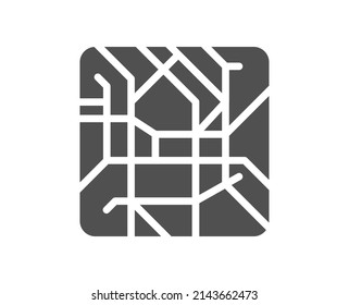 Metro Map Icon. Underground Subway Sign. Transit Topological Map Symbol. Classic Flat Style. Quality Design Element. Simple Metro Map Icon. Vector