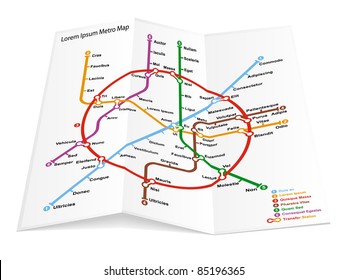 Metro map icon. Vector illustration.