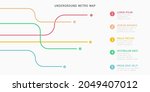 Metro map infographics vector template. City Subway transportation scheme. Underground connection top view. Industrial transport maze colorful illustration.