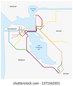 Metro Map Of San Francisco And The California Bay Area