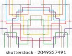 Metro map tube subway scheme. City transportation vector complex grid. Underground map. DLR and Crossrail map design template. Live strokes included. Educational puzzle game style connect the dots.