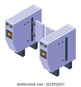 Metro Payment Barrier Icon Isometric Vector. Subway Card. Staion Transport