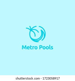 metro pools logo design, simple minimalist logo