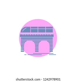 metro, railroad, railway, train, transport Glyph Icon.