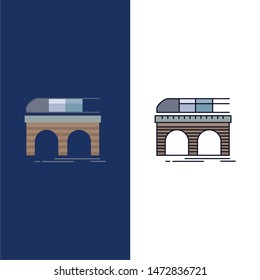 metro, railroad, railway, train, transport Flat Color Icon Vector
