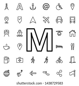 Metro sign icon. Universal set of navigation for website design and development, app development