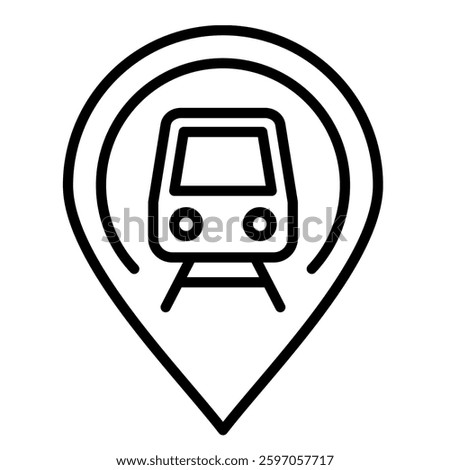 Metro Station icon line vector illustration