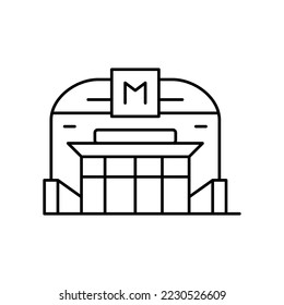 vector de icono de la línea de la estación de metro. señal de la estación de metro. símbolo de contorno aislado ilustración negra