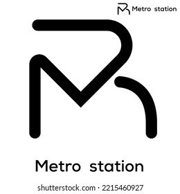 METRO STATION MR LETTER BUSINESS LOGOS MR VECTOR ART