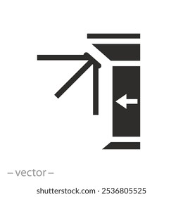 metro station security, turnstile entrance icon, access  system, electronic tourniquet door, automatic entrance, flat vector illustration