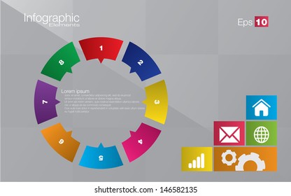 Conceito infográfico de estilo Metro em formato vetorial editável