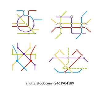 Metro subway city map. Underground transport system. Public transport