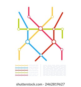 Metro subway city map. Underground transport system. Public transport