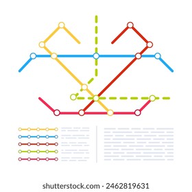 Metro subway city map. Underground transport system. Public transport