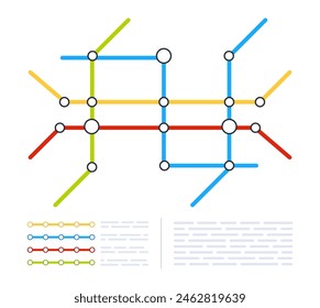 Metro subway city map. Underground transport system. Public transport