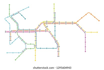 Subway Map Large City Public Transportation Stock Vector (Royalty Free ...