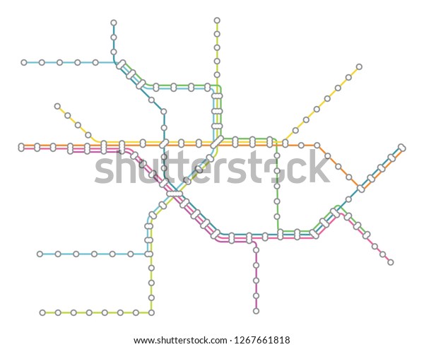 Metro Subway Map Stock Vector (Royalty Free) 1267661818 | Shutterstock