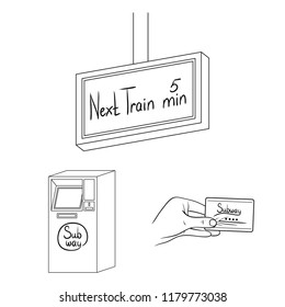 Metro, subway outline icons in set collection for design.Urban transport vector symbol stock web illustration.
