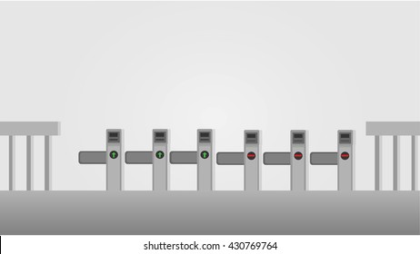 metro subway ticket gate flat style vector