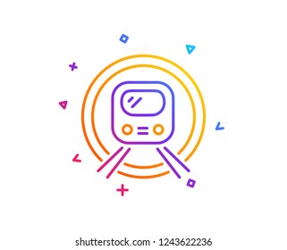 Metro subway transport line icon. Public underground transportation sign. Gradient line button. Metro subway icon design. Colorful geometric shapes. Vector