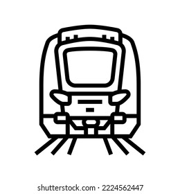 metro subway transport vehicle line icon vector. metro subway transport vehicle sign. isolated contour symbol black illustration