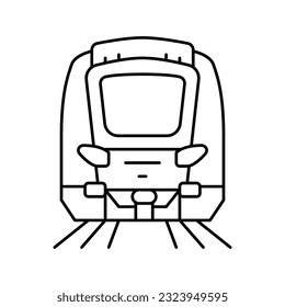 metro subway transport vehicle line icon vector. metro subway transport vehicle sign. isolated contour symbol black illustration