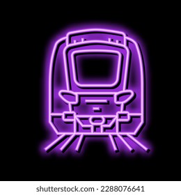 metro subway transport vehicle neon light sign vector. metro subway transport vehicle sign. isolated symbol illustration