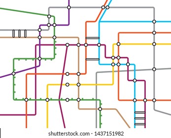 Metro subway tube map - underground scheme DLR and crossrail system.