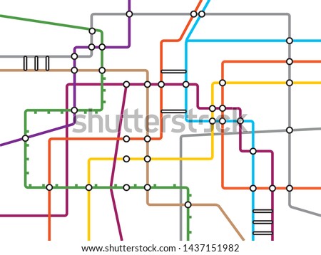 Metro subway tube map - underground scheme DLR and crossrail system.