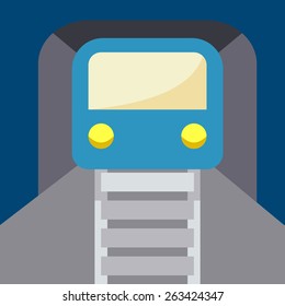 Metro, Subway, Underground Train Icon.Vector illustration