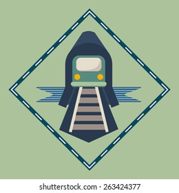 Metro, Subway, Underground Train Icon.Vector illustration