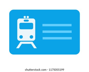 Metro ticket vector flat material design isolated on white