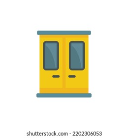 Metro train door icon. Flat illustration of Metro train door vector icon isolated on white background