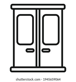 Metro train door icon. Outline Metro train door vector icon for web design isolated on white background